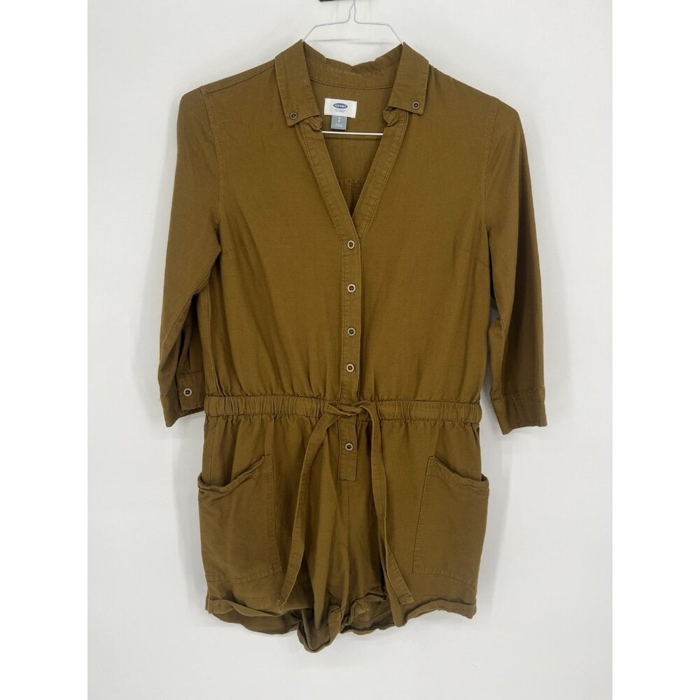 Old‎ Navy  Olive Brown Shorts Romper Jumpsuit W/ Pockets Size S
